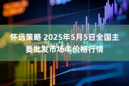 怀远策略 2025年5月5日全国主要批发市场羊价格行情