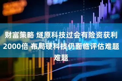 财富策略 燧原科技过会有险资获利2000倍 布局硬科技仍面临评估难题